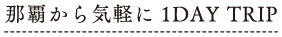 那覇から気軽に1DAY TRIP