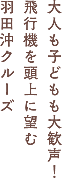 大人も子どもも大歓声！飛行機を頭上に望む羽田沖クルーズ