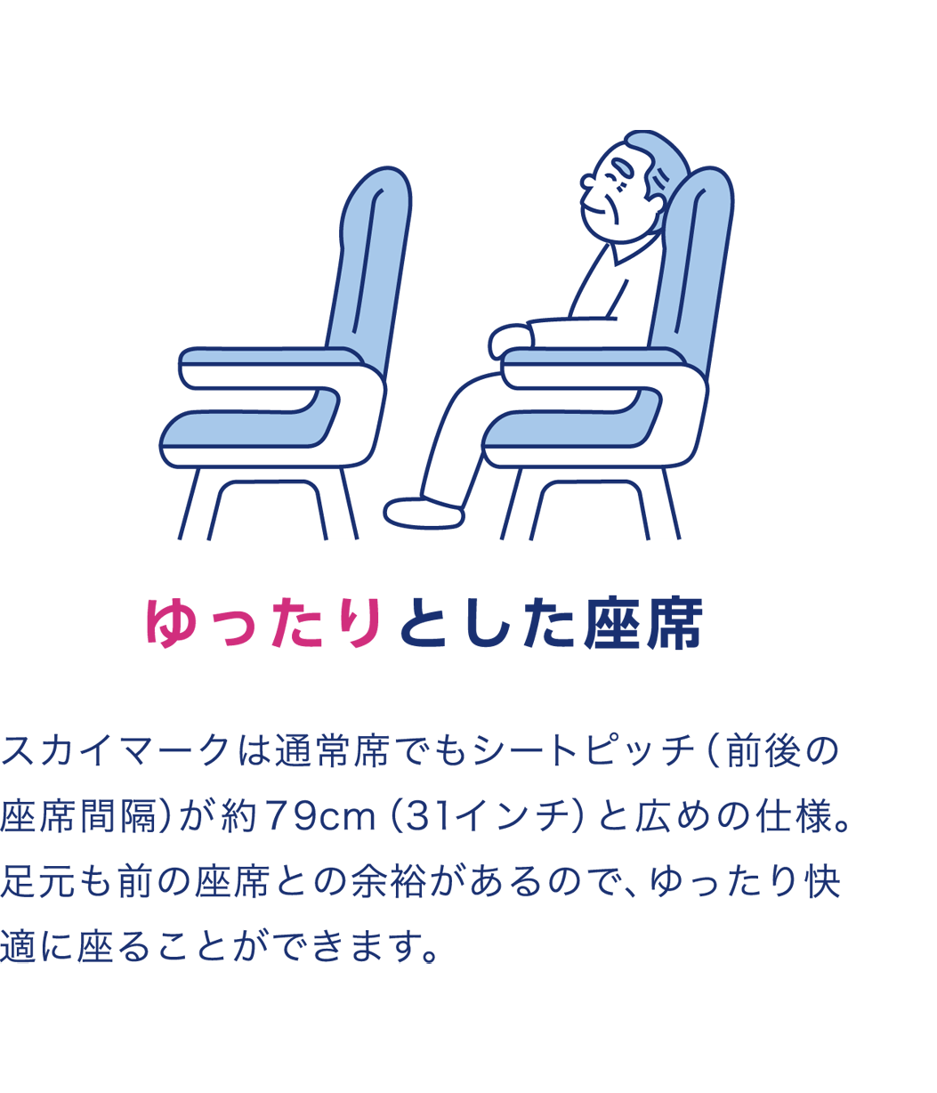 3.ゆったりとした座席