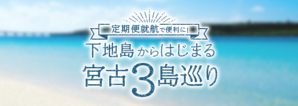 定期便就航で便利に！下地島からはじまる３島巡り